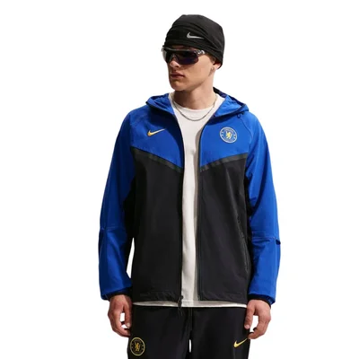 Nike Chelsea Tech Woven Trainingsjack 2026-2027 blauw donkerblauw goudgeel
